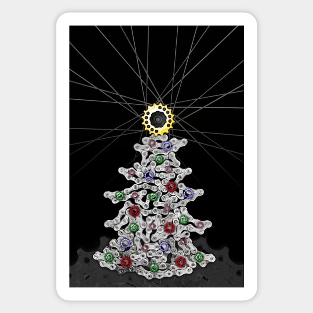 Bike Chain Cycling Christmas Tree Sticker by NeddyBetty